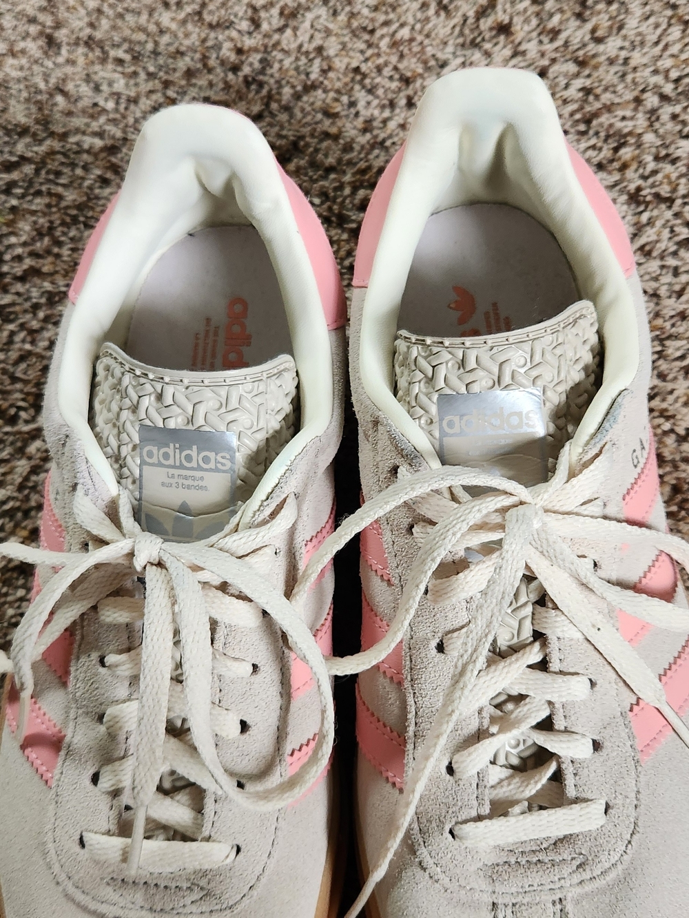 Adidas Gazelle Women’s Suede Sneakers White & Pink Size 6 - Picture 4 of 8